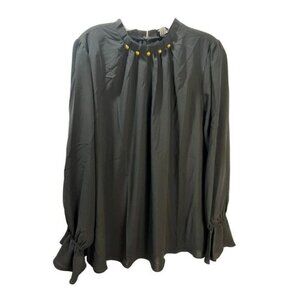 NEW Silk Blouse‎ with Neckline Smocking Size 18